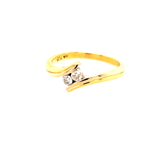 Pre Owned 18ct Two Stone Diamond Ring ZU491